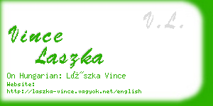 vince laszka business card